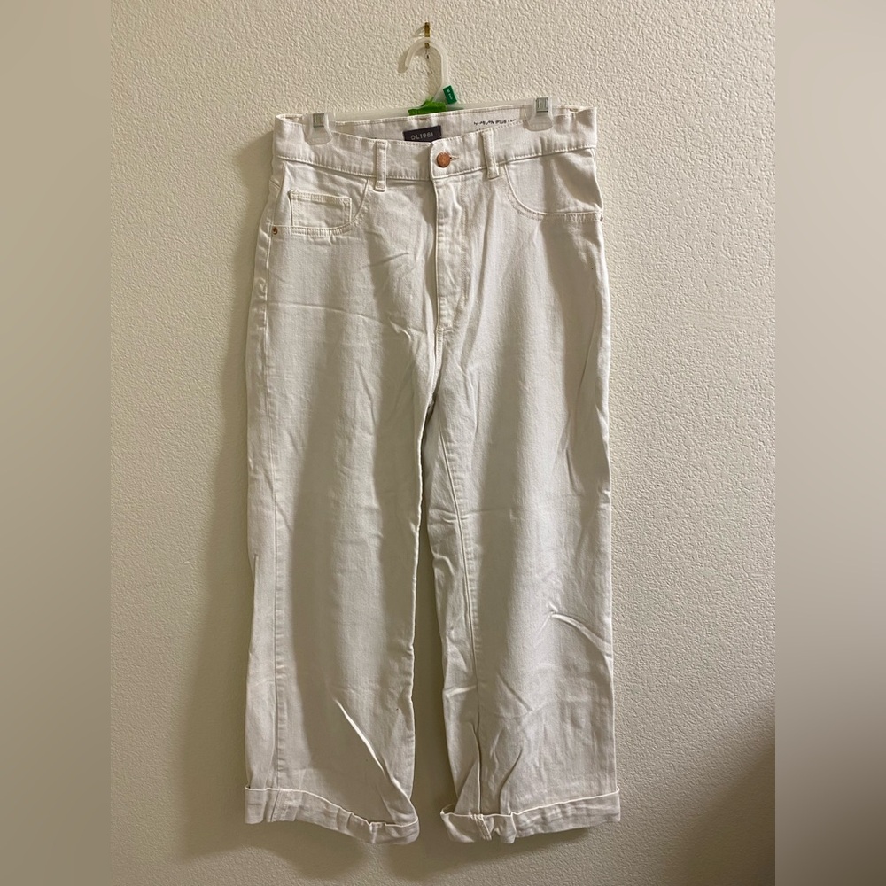 DL1961 Women’s Wide Leg Straight White Jeans |‎ 29